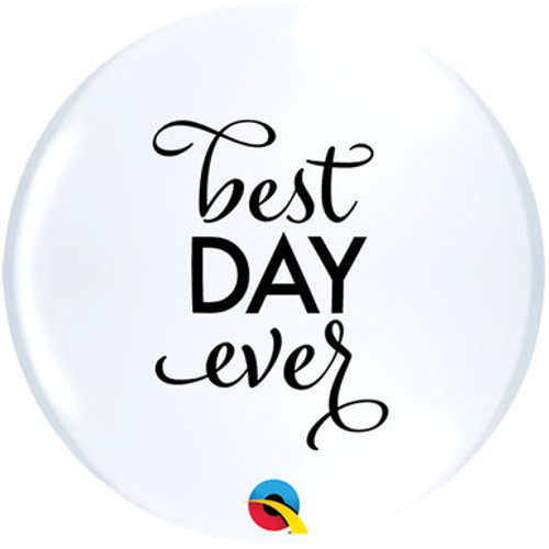 11 inch Best Day Ever Top Print White Latex Balloons (50) 11 inch Best Day Ever Top Print White Latex Balloons (50)
