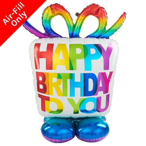 50 inch Birthday Present Airloonz Foil Balloon (1) 50 inch Birthday Present Airloonz Foil Balloon (1)