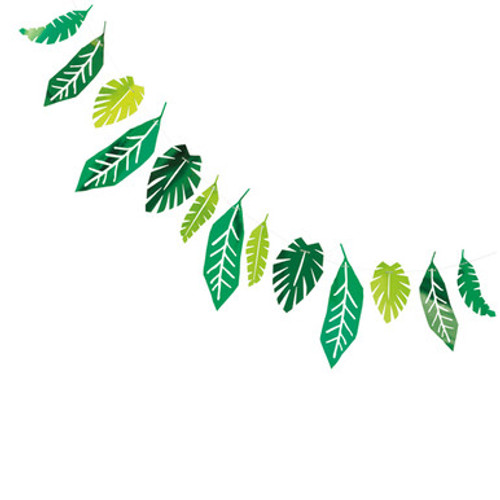 Safari Leaves Foiled Card Garland - 7ft (1)