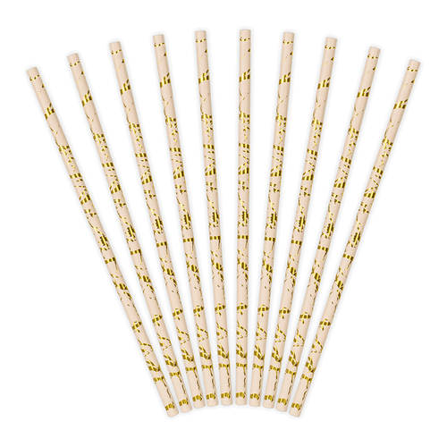 Marble Metallic Gold & Powder Pink Paper Straws (10) Marble Metallic Gold & Powder Pink Paper Straws (10)