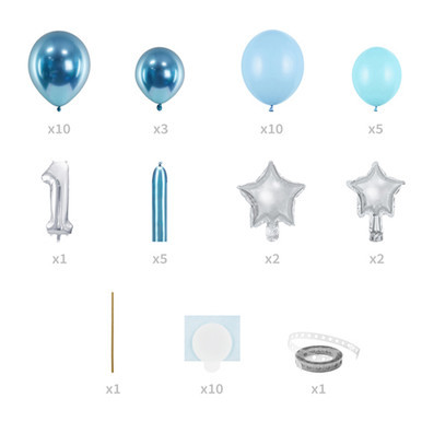 Blue Number 1 Bouquet DIY Balloon Kit (1)