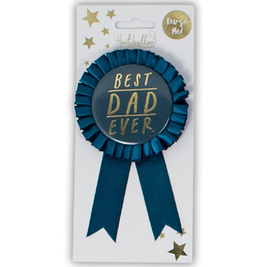 Best Dad Ever Teal Rosette Badge (1)