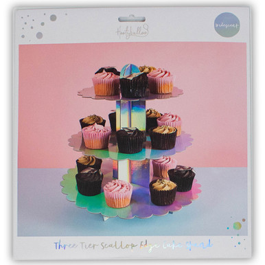 Iridescent Scalloped Edge Cupcake Stand (1)