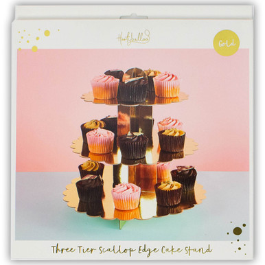 Gold Scalloped Edge Cupcake Stand (1)