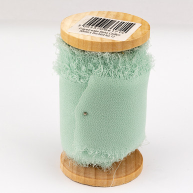 Mint Frayed Edge Chiffon Ribbon - 50mm x 5m (1)