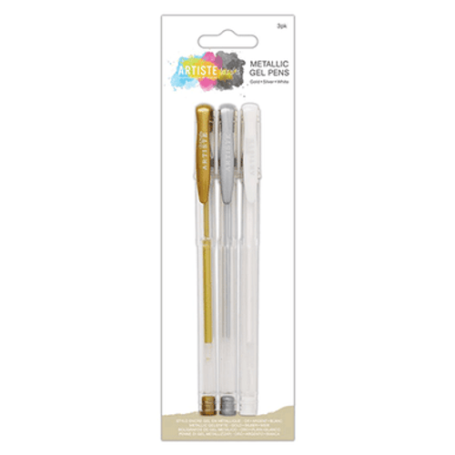 Gold, Silver & White Metallic Gel Pens (3) Gold, Silver & White Metallic Gel Pens (3)