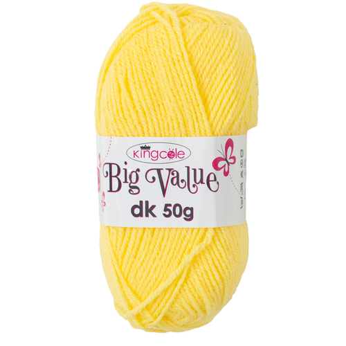 King Cole Big Value DK Buttercup Acrylic Yarn - 50g (1)