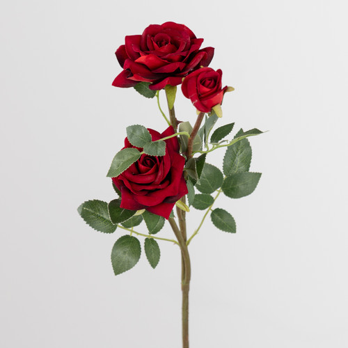 72cm Red Open Rose Spray (1)