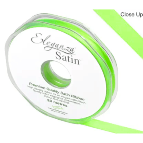 Lime Green Satin Ribbon - 10mm x 20m (1)