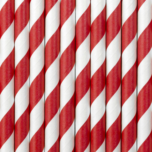 Red Striped Paper Straws (10) Red Striped Paper Straws (10)