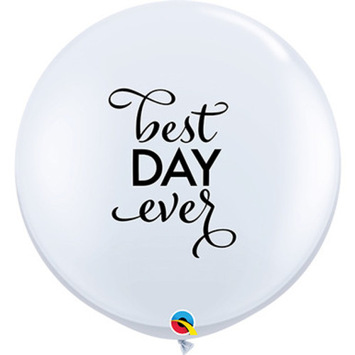 3ft Best Day Ever White Latex Balloon (2) 3ft Best Day Ever White Latex Balloon (2)
