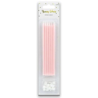 6 inch Light Pink Tall Candles (12)