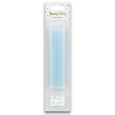 6 inch Light Blue Tall Candles (12)