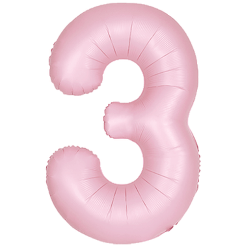 34 inch Unique Matte Lovely Pink Number 3 Foil Balloon (1)