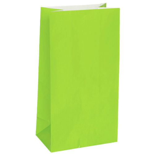 Lime Green Paper Treat Bags (12) Lime Green Paper Treat Bags (12)