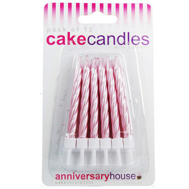 Pearlescent Pink Candles (12)