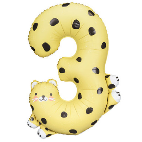 34 inch Cheetah Number 3 Foil Balloon (1) 34 inch Cheetah Number 3 Foil Balloon (1)