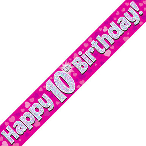 10th Birthday Pink Banner - 2.7m (1) 10th Birthday Pink Banner - 2.7m (1)