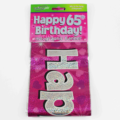 65th Birthday Pink Banner - 2.7m (1)