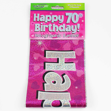 70th  Birthday Pink Banner - 2.7m (1)