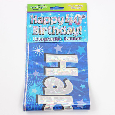 40th  Birthday Blue Banner - 2.7m (1)