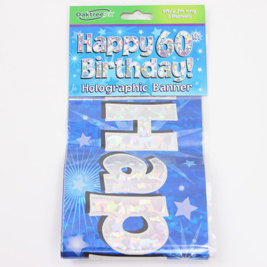 60th Birthday Blue Banner - 2.7m (1)