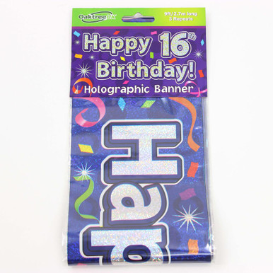 16th Birthday Streamers Banner - 2.7m (1)
