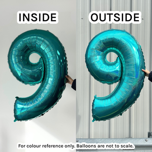 40 inch Holo Glitter Tiffany Blue Number 0 Foil Balloon (1)