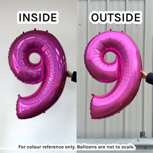 40 inch Holo Glitter Fuchsia Number 3 Foil Balloon (1)