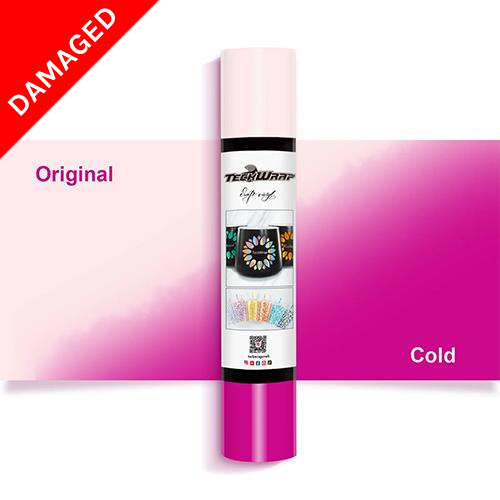 DAMAGED - Rose Pink Cold Colour Changing Vinyl - 12" x 60" (1)
