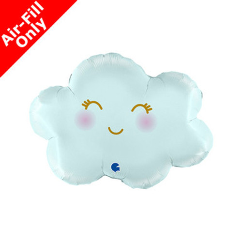 14 inch Pastel Blue Cloud Foil Balloon (1) - UNPACKAGED