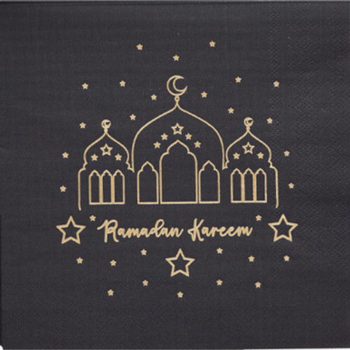 Ramadan Black & Gold Paper Napkins (16) Ramadan Black & Gold Paper Napkins (16)