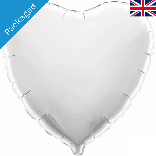 18" White Heart Foil Balloon (1)