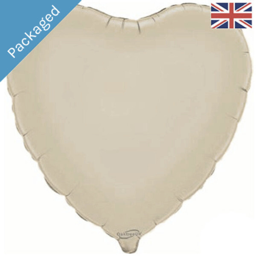 An 18 inch ivory heart foil balloon.
