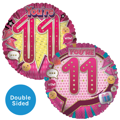 An 18 inch Phone Faces Age 11 Foil Balloon, manufactured by Sensations. An 18 inch Phone Faces Age 11 Foil Balloon, manufactured by Sensations.