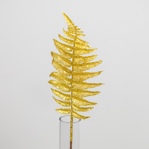 62cm Bright Gold Glitter Fern Leaf (1) 62cm Bright Gold Glitter Fern Leaf (1)