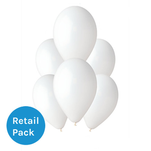 13" Standard White Gemar Latex Balloons (10)