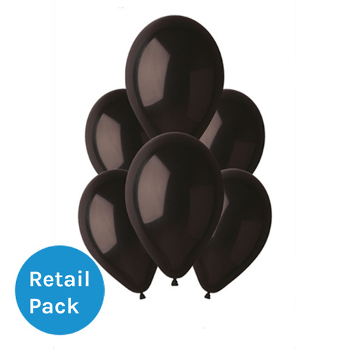 13" Standard Black Gemar Latex Balloons (10) 13" Standard Black Gemar Latex Balloons (10)