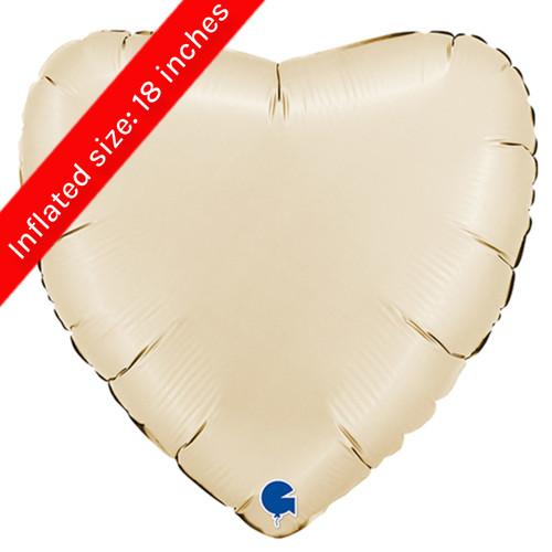 22 inch Cream Heart Foil Balloon (1) - UNPACKAGED 22 inch Cream Heart Foil Balloon (1) - UNPACKAGED