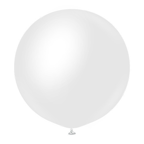 24" Opaque Satin Snow White Kalisan Latex Balloons (2)