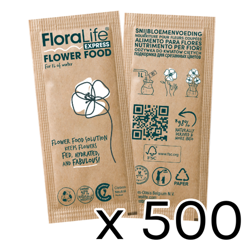 A set of 500 FloraLife® Express Flower Food Sachets, for extending the life of your florals!