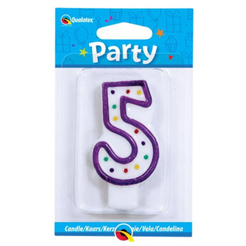 7.5cm Age Five Multi-Colour Polka Dot Candle (1) 7.5cm Age Five Multi-Colour Polka Dot Candle (1)