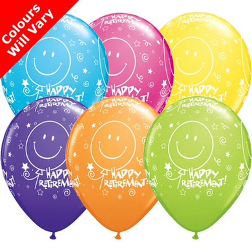 11 inch Retirement! Smile Tropical Assortment Latex Balloons (6)