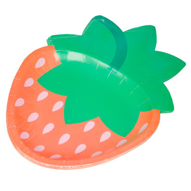 Strawberry Shaped Paper Plates (8)