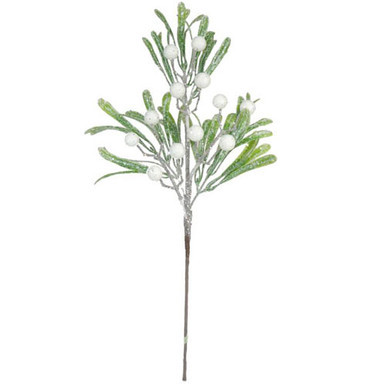 Glitter Mistletoe Berry Pick Decoration - 23cm (1)