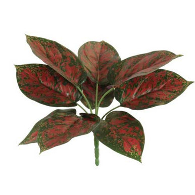 27cm Burgundy Polka Dot Leaf Bunch