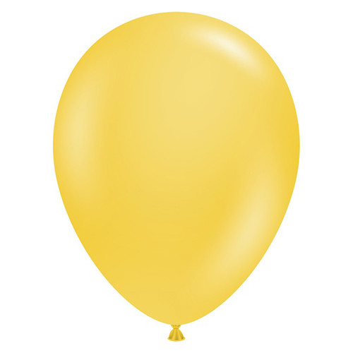 A pack of 100 11" Goldenrod Latex Balloons, manufactured by Tuftex!