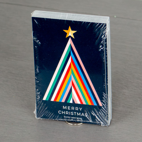 Christmas Striped Tree Message Cards - 9cm x 6cm (50) Christmas Striped Tree Message Cards - 9cm x 6cm (50)