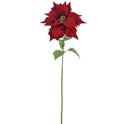 artficial red poinsettia with gold centre