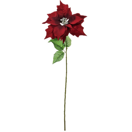 artifcial red pointsettia with glittered centre